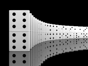 Image of a line of dominos